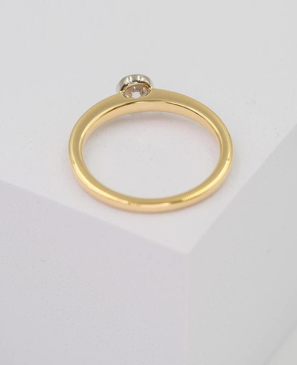 Produktbild Muau Solitaire ring frame setting yellow gold 750, diamonds 0.25ct. setting white gold 750 (56, 950 Platin)