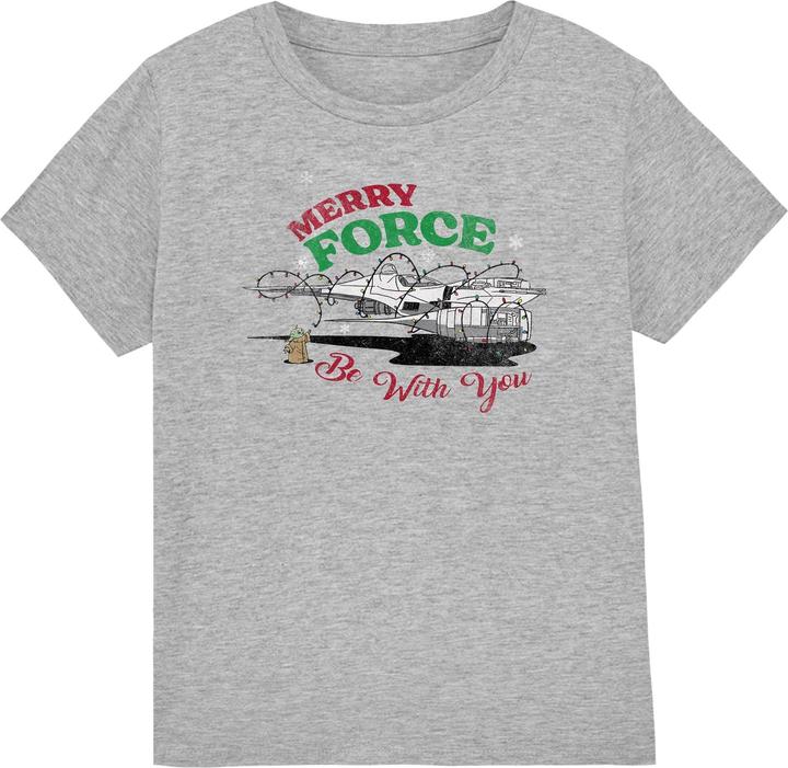 Actual product image Star Wars Childrens/Kids Merry Force Be With You Grogu T-Shirt (152, 158)