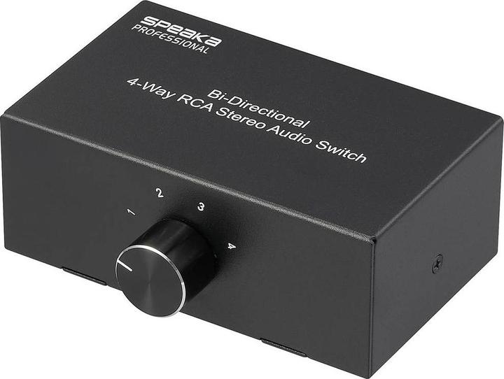 SpeaKa Professional 1+4 Port Cinch-Audio-Switch mit Audio-Ports