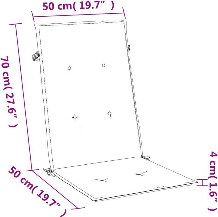 Immagine prodotto VidaXL Cuscini dello schienale alto 6 pezzi in tessuto (120 x 50 x 4 cm)