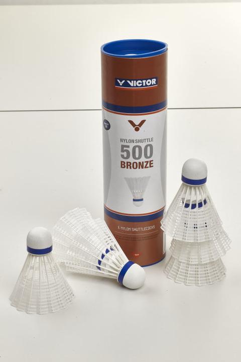 Actual product image Victor tube of 6 badminton shuttlecocks nylon 500