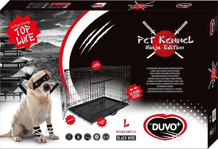 Actual product image EBI Duvo+ wire cage Ninja Edition with sliding door (Dog, Foldable)