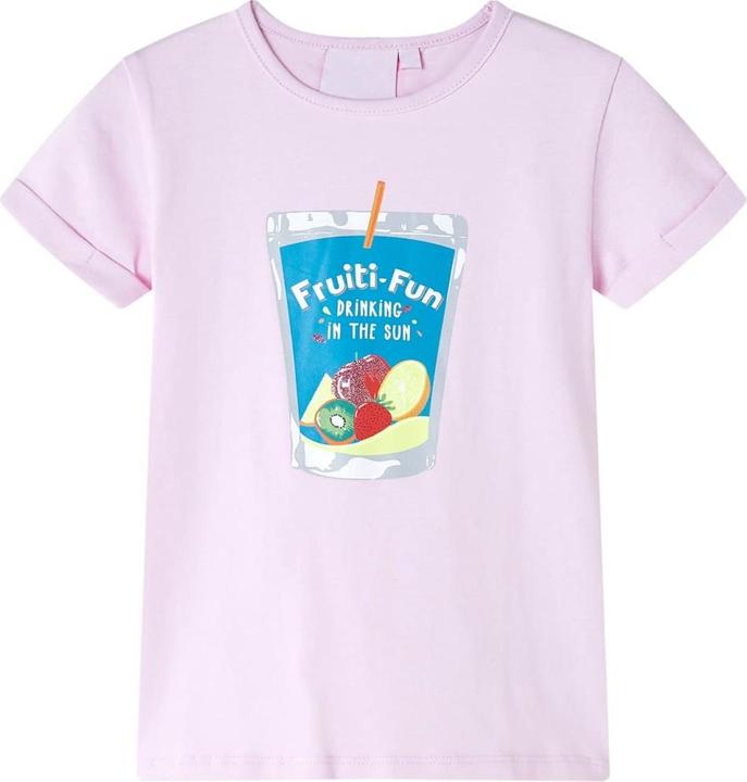 Actual product image VidaXL Children's T-shirt pale pink 128,Material: 95 % cotton. 5 (128)
