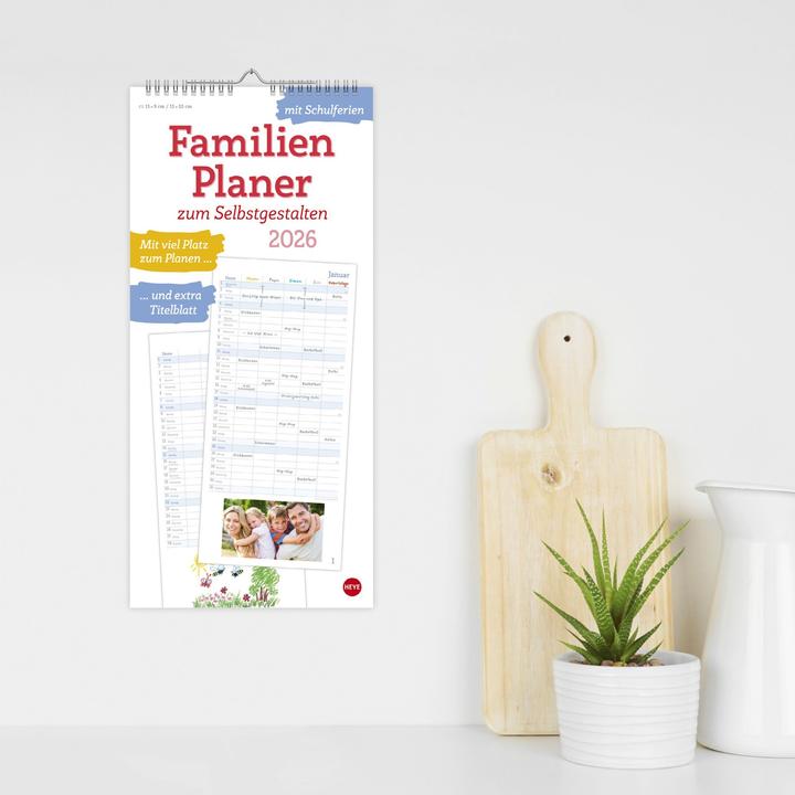 Actual product image Familienplaner zum Selbstgestalten 2026 (21 x 45 cm, Hardcover, German)