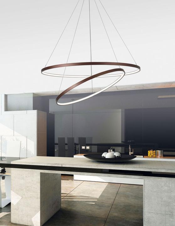 Actual product image Nova Luce FERROL LED pendant light brown 99W warm white 130x80cm dimmable 6265003