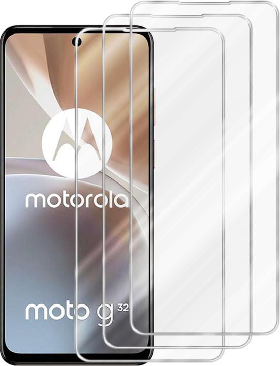 Actual product image Cadorabo Tempered Glass for Motorola MOTO G32 Fullcover 3x Pack (3 Piece, Motorola Moto G32)