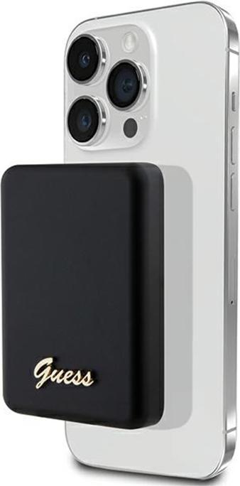Immagine prodotto Guess Powerbank indukcyjny 5W GUPBM3ALGSGK 3000mAh czarny/nero MagSafe Metal Script Logo (3000 mAh, 5 W)