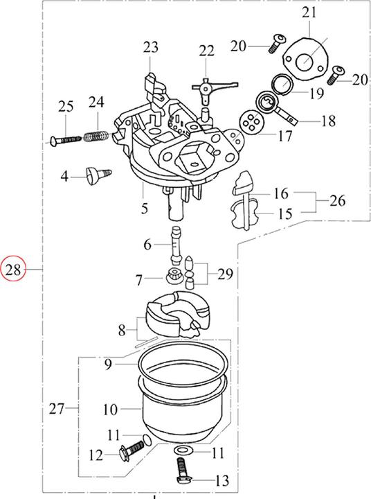 Immagine prodotto Wiltec Pièce détachée LIFAN Carburateur moteur a essence 13 CV