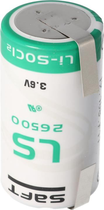 Actual product image Saft Battery LS26500, C-Size with solder tag U-shape (1 pcs., C, 150 mAh)