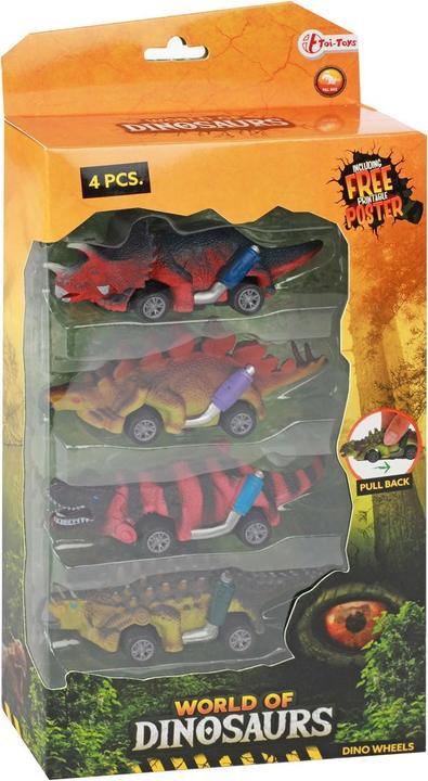 Actual product image Toi-Toys World of Dinosaurs Dino Pullback Car, 4pcs.