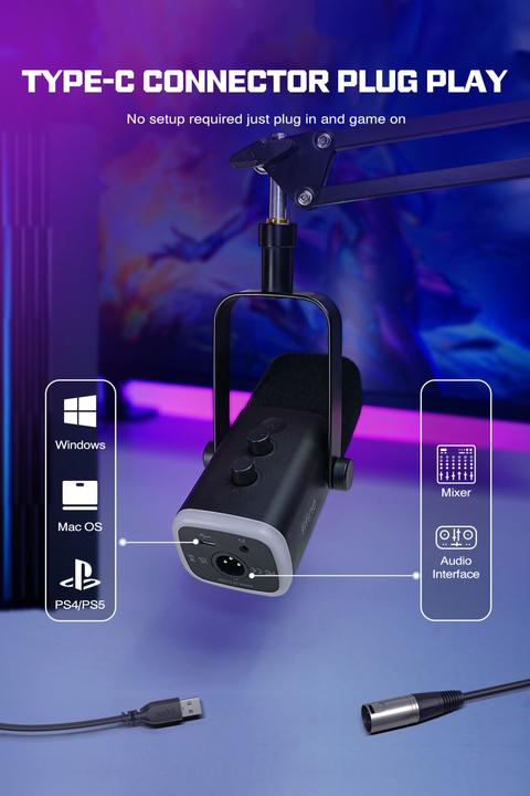 Actual product image Fifine AM8T Kondenser Mikrofon 3.5mm inkl. Mikrofonarm