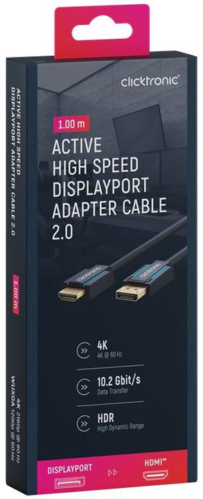 Actual product image clicktronic Active Displayport 1.2 to HDMI™ 2.0 adapter cable (1 m, DisplayPort)
