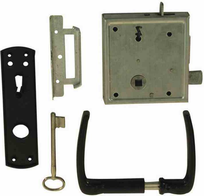 Actual product image GAH Alberts Alberts 901554 Rim lock with deadbolt BB perforation galvanised blue galvanised 100 x 1 (1 pcs.)