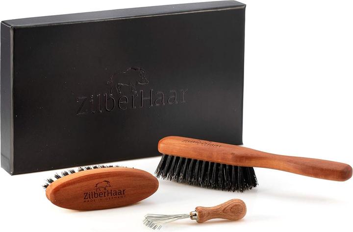 ZilberHaar 3-teiliges Bartbürsten-Pflegeset