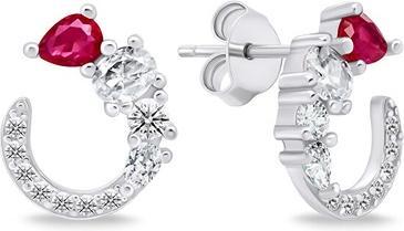 Brilio Silver - Decent silver earrings with zircons EA718W