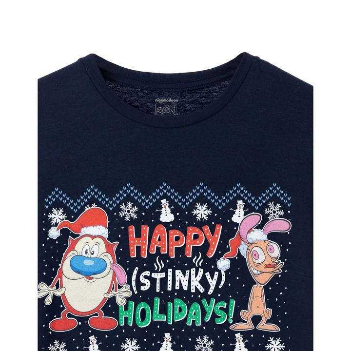 Immagine prodotto Ren & Stimpy Maglietta Uomo Happy Stinky Holidays (S)