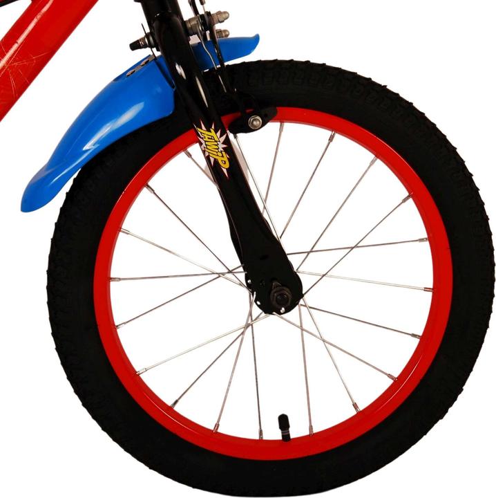 Produktbild Spiderman Marvel 16 Zoll Kinderfahrrad blau/rot mit zwei Handbremsen - Sicherheit, Komfort und Spass