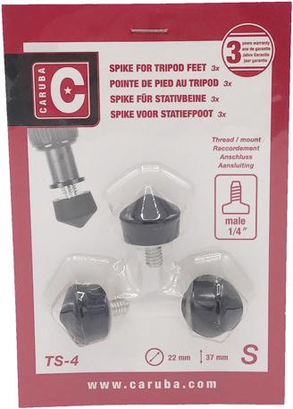 Actual product image Caruba 1/4" Statief Voetje Rubber / 22mm (3 stuks) (Stand clamp)