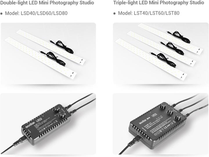 Produktbild Godox Portable Triple Light LED Ministudio L40x40x40cm (60 W, Set)