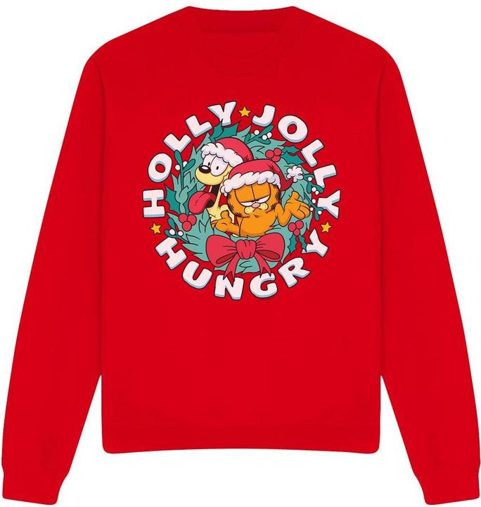 Garfield Holly Jolly Hungry Sweatshirt weihnachtliches Design