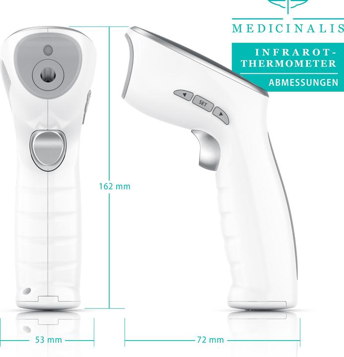 Produktbild Medicinalis Infrarot Fieberthermometer, Thermometer digital, berührungslose Messung und Oberflächenmessung (Berührungslos)