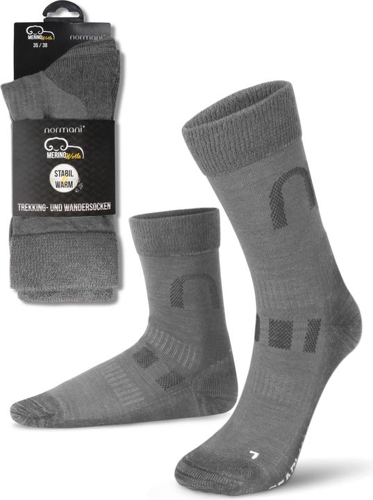 Actual product image Normani 2 pairs of Melton merino wool hiking and trekking socks (pack of 2, 35 - 38)