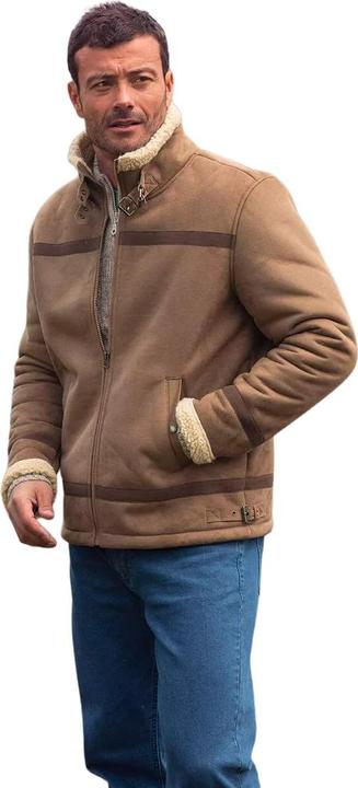 Produktbild Atlas For Men Gefütterte jacke aus Kunstwildleder mit Sherpa (3XL)