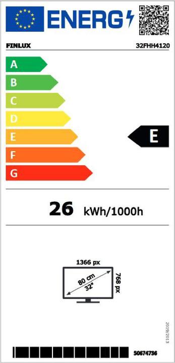 Energy Label Finlux 32-FHH-4120 (32", LED, HD ready)