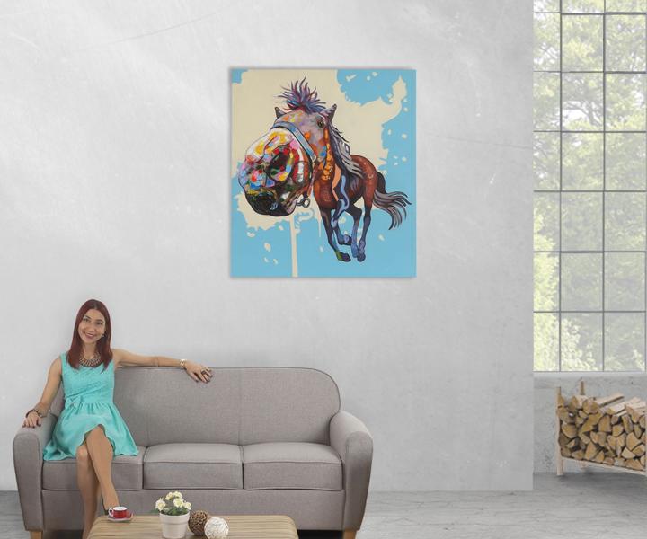 Produktbild MCW Wandbild Pferd (100 x 90 x 3. 5 cm)