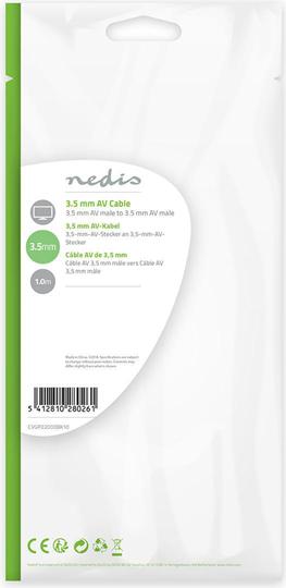 Produktbild Nedis Klinkenstecker 3.5mm 4-polig beidseitig, schwarz, 1.0m (1 m, 3.5mm Klinke (AUX))
