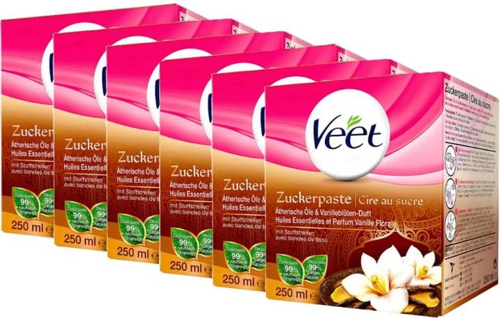 Immagine prodotto Veet 6er Pack Sugaring Zuckerpaste Vanilleblüte (1500 ml, 6 x, 438 g)