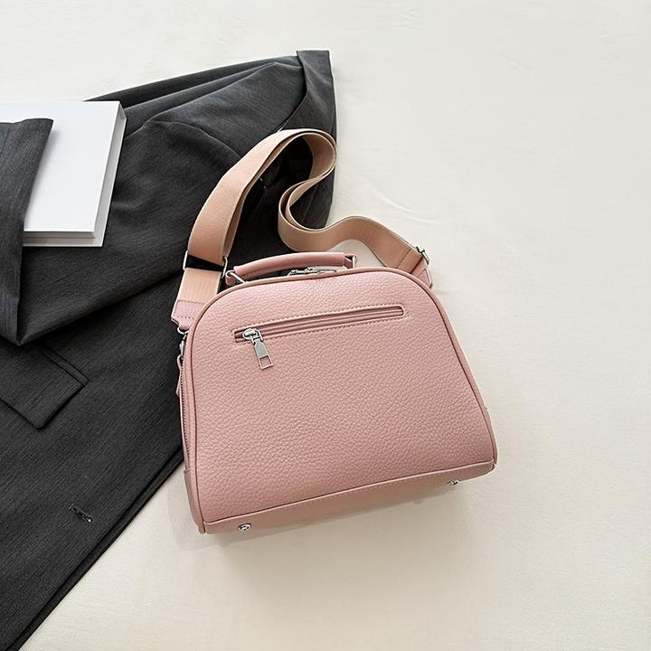 Actual product image Only-Bags.Store Fashion PU Leather Handbag, Trendy Shell Shoulder Bag, Soldi Colour Crossbody Bag