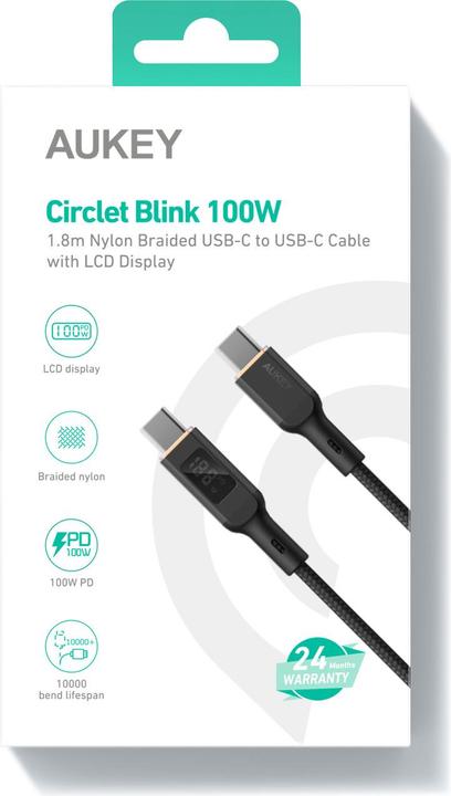 Actual product image Aukey USB C — USB C (1.80 m, USB 2.0)