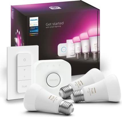 Actual product image Philips Hue White & Color Ambiance BT Starter-Set (E27, 9 W, 1100 lm, 3 x, F)
