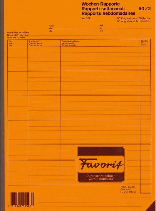 Image du produit Favorit Rapports hebdomadaires (2 x)