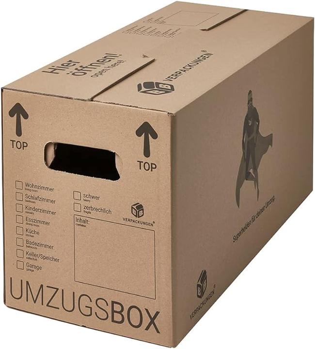 Produktbild BB Umzugskarton Zügelkarton Komplettset (für 2 bis 3-Zimmer-Wohnung bis zu einer Grösse von ca. 75 m (62.5 x 28 x 31 cm, 53 l)