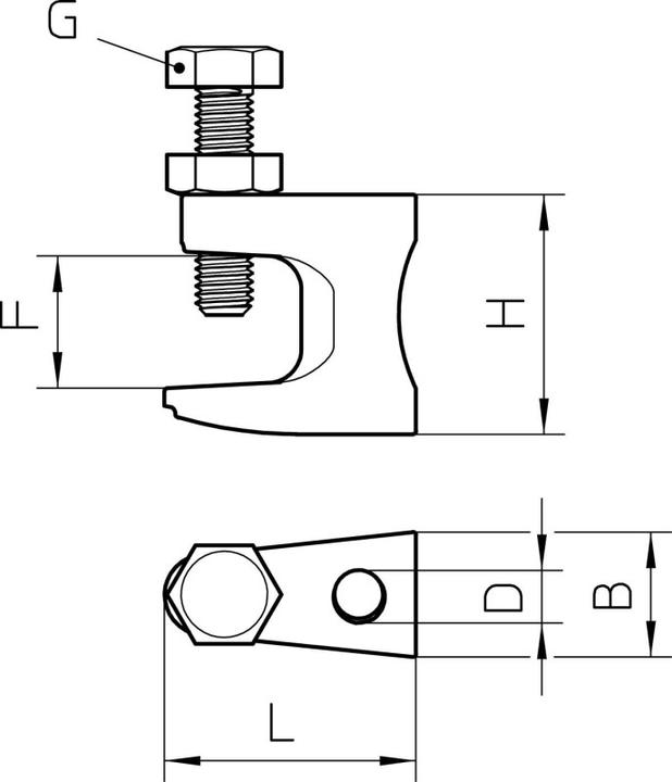 Produktbild OBO Bettermann OBO FL3-G M12 TG Flanschklemme mit Innengewinde M12 0-23mm