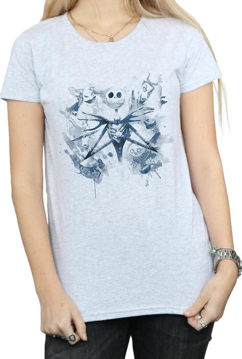 Actual product image Disney Womens/Ladies Nightmare Before Christmas Paint Spray Carers Cotton T-Shirt (XL)