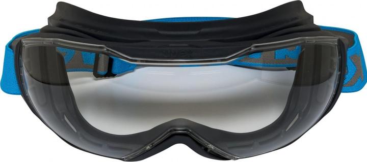 Actual product image Uvex Safety megasonic goggles, clear visor, grey/blue.