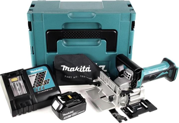 Produktbild Makita DPJ 180 RT1J 18 V Li-Ion Akku Nutfräse im Makpac + 1 x 5,0 Ah Akku + Ladegerät