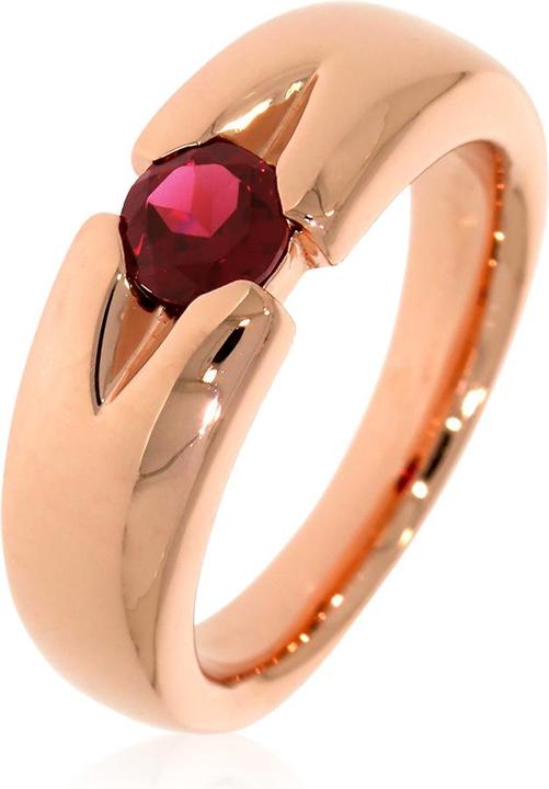 Produktbild Xen Ring mit 5 mm Rhodolith ca. 0,54 ct. rosèvergoldet (58, 925 Silber)