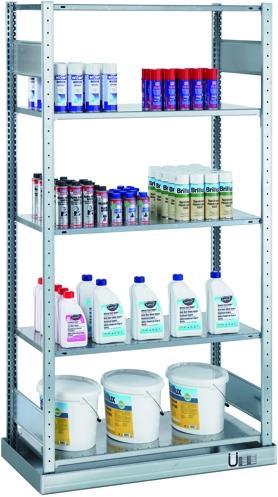 Immagine prodotto Schulte Lagertechnik MULTIplus150 sistema di alloggiamento imbullonato per piccoli container con vaschetta di raccolta