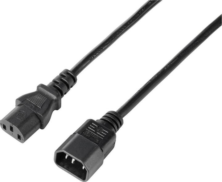 Actual product image Sygonix SY-5243894 Power Cable Extension Black 5.00 m (5 m, C14)