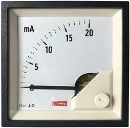 Produktbild Rs Pro Amperemeter 20 (Input)mA DC Drehspule, 68mm x 68mm T. 54 (<4 A)mm, 0  20 (Input)mA / 1 %