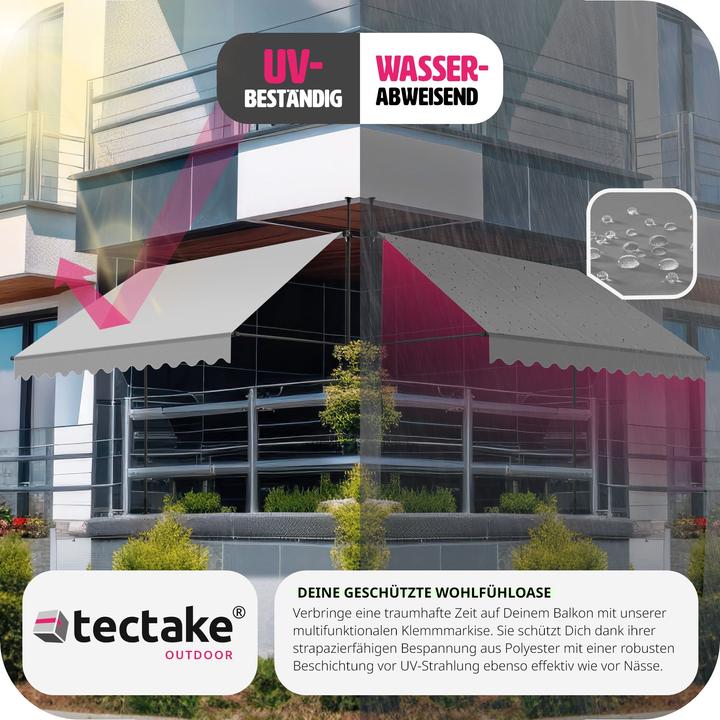 Image du produit tectake Tenda a morsetto con manovella, altezza regolabile (3 m)