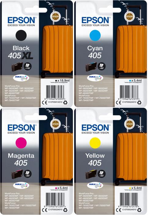 Immagine prodotto Epson 4x Original Patronen 405 XL + 405 WorkForce WF 4830 DTWF 4825DWF 4820DWF