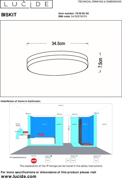 Actual product image Lucide Biskit (1500 lm)
