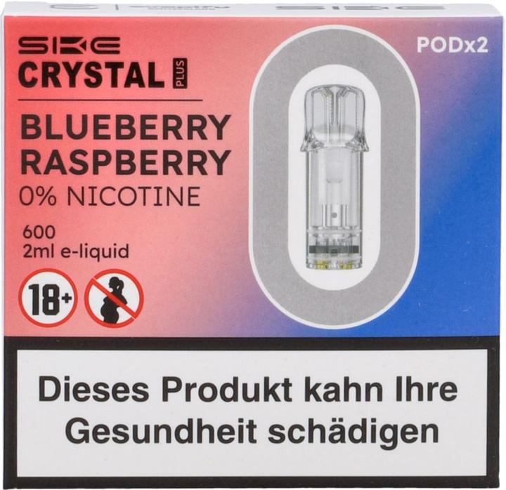 Actual product image SKE Crystal Plus Blueberry Rasperry - E-Pod refill - 2 pcs. à 2 ml (Bilberry, Raspberry)