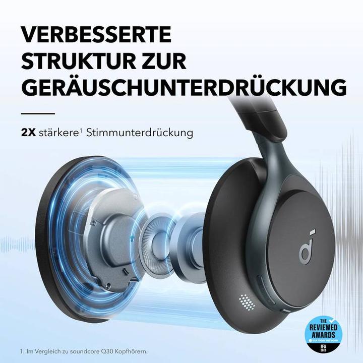 Image du produit Anker Soundcore Space One - NoiseCancelling Kopfhörer - USB-C - 40H Playtime - Schwarz (ANC, 40 h, Filaire)