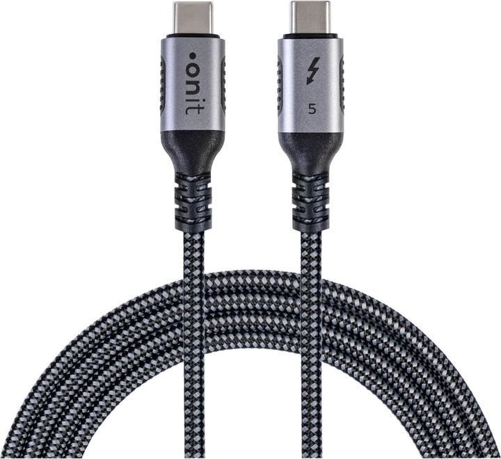 Image du produit Onit Thunderbolt-5-Kabel USB C - USB C 0.5 m, Grau/Schwarz (0.50 m)
